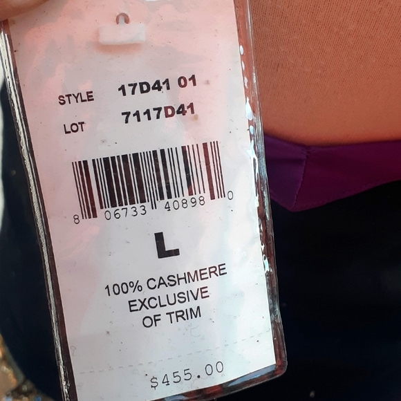 •Ralph Lauren• Cashmere  Halter neck Purple Tie band  Trim NWT $455 - Picture 5 of 7